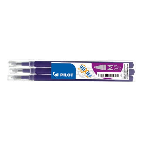 Refill penne a sfera Pilot Frixion Ball e Clicker 0,7 mm viola Set 3 pezzi - 006646